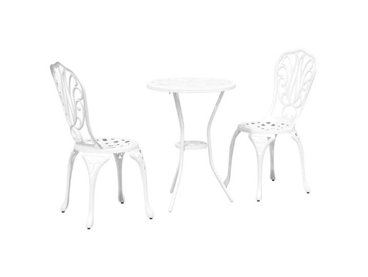 VidaXL - Garten bistro set aluminium, One Size, Weiss