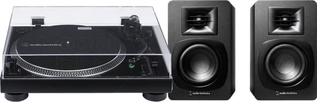 Audio Technica AT-LP120XUSB platenspeler en ATH-SP3X hoofdtelefoon set - Zwart