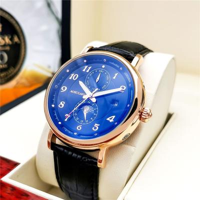 Fashion Sheath Luxury Automatic Skeleton Watch For Men rose