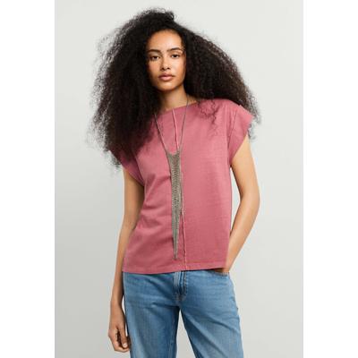 T-Shirt PEPE JEANS "basic t-shirt CAYETANA", Damen, Gr. L, rosa (schwarz blush pink), 100% Baumwolle, Shirts T-Shirt