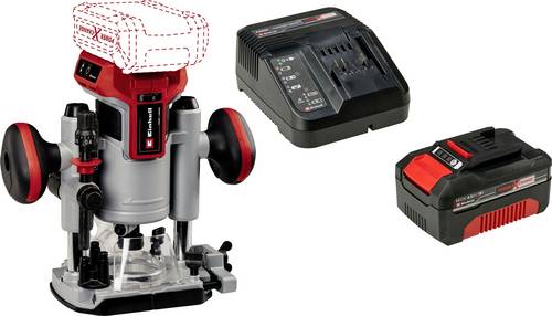 Einhell Set bestehend aus Akku-Ober-& Kantenfräse TP-RO 18 Set Li BL - Solo und Power X-Change Start-Kit 18V 4Ah