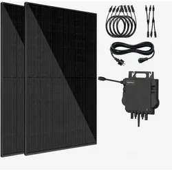 VALE Balkonkraftwerk 900 Wp – 2x 450 Wp Premium Solarmodul bifazial (Glas+Glas), Growatt NEO 800M-X, 5m Anschlusskabel