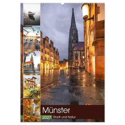 Münster - Stadt und Natur (Wandkalender 2027 DIN A2 hoch), CALVENDO Monatskalender