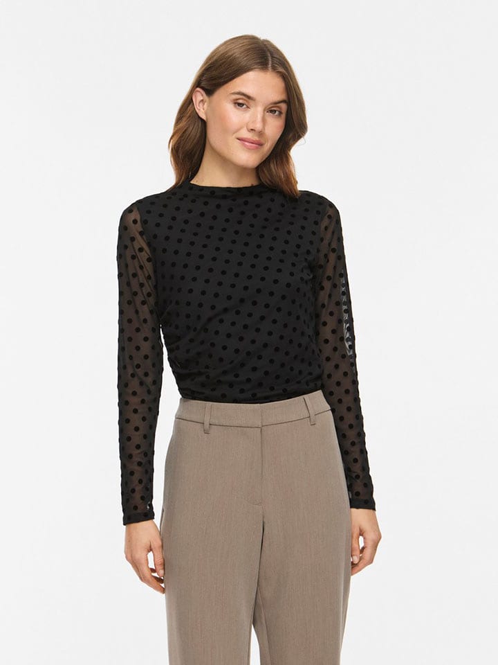 Vila Bluse "Rikke" in Schwarz - L