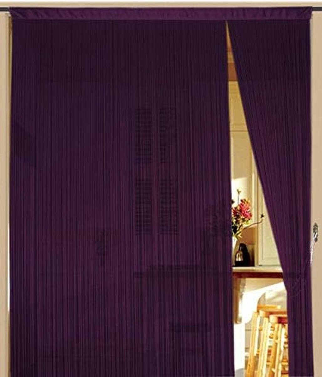 Lila semi-transparant draadgordijn voor ramen en deuren, 150 x 300 cm