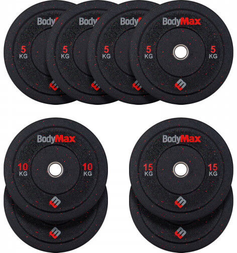 BodyMax Olympic Hi-Impact Rubber Crumb Bumper Weight Plates BodyMax 70kg Set