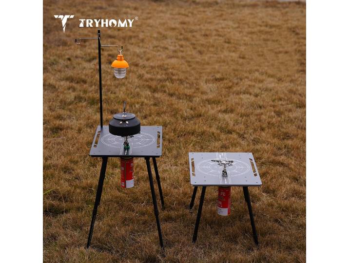 Table de camping pliante IGT, table à deux unités, table de cuisson, table de pique-nique réglable en hauteur en alliage d'aluminium, accessoires IGT