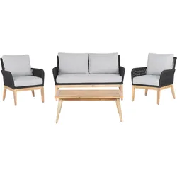 LOUNGE-SET 4-sitzer Akazienholz Grau Merano