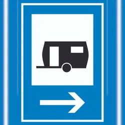 HB-Druck Wohnwagen rechts Schild A6 Rückseite selbstklebend