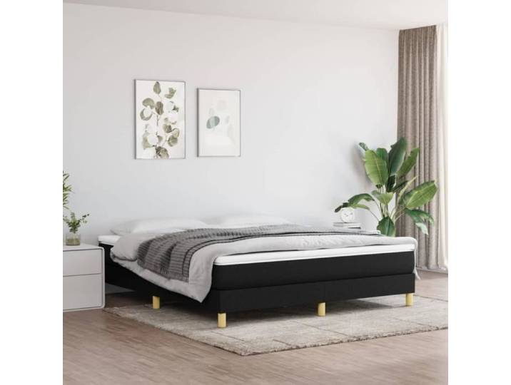 Ayhao Sommier à ressorts de lit Noir 160x200 cm Tissu AB3120624 123456