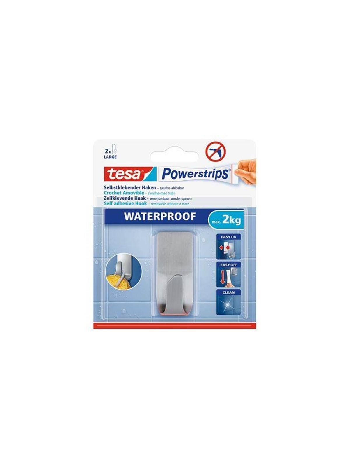 tesa Powerstrips Waterproof Hook Metal