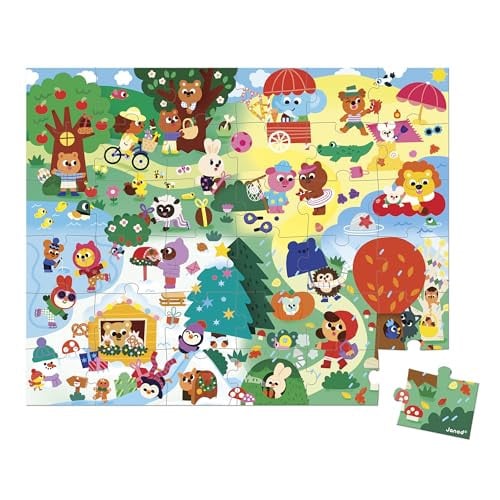 Janod Kinderpuzzel De Vier Seizoenen - 36 stukjes