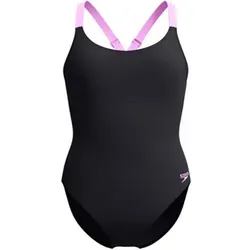 SPEEDO Damen Badeanzug Womens Shaping Crossback Swimsuit, Größe 46 in Schwarz Schwarz