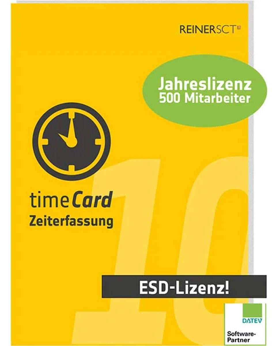 ReinerSCT timeCard 10 Zeiterf. Erw. 500 MA Laufzeit - Lizenz - Elektronisch/Lizenzschlüssel