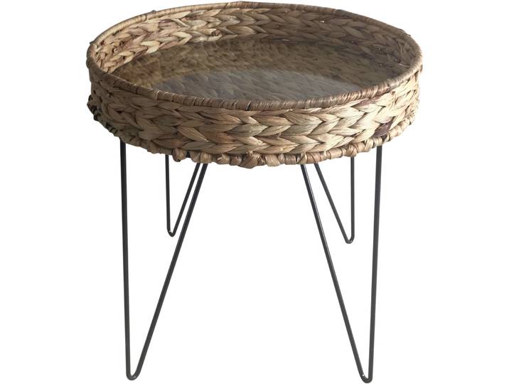 Beistelltisch Ria braun Wasserhyazinthe B 50 H 50 cm - Beistelltisch