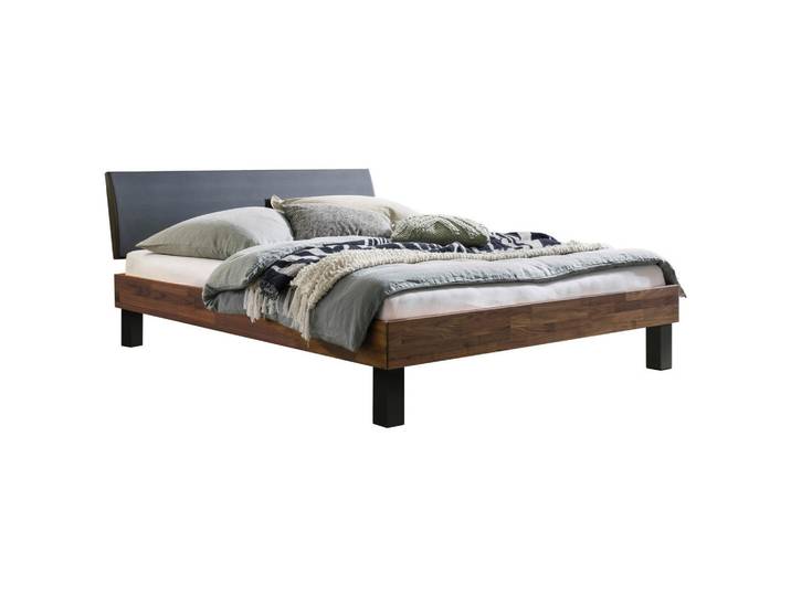 Hasena Bett, Anthrazit, Nussbaum, Metall, Nussbaum, massiv, 140x200 cm, Über- und Sondergrößen erhältlich, in verschiedenen Holzarten Größen erhältlich, Schlafzimmer, Betten, Einzelbetten