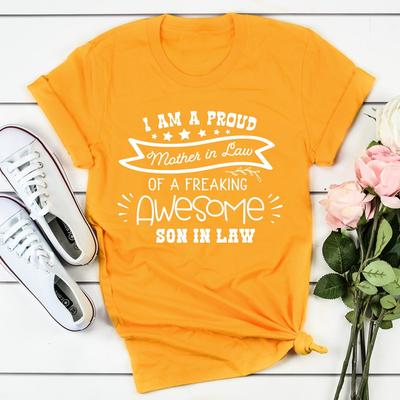 ForAllApparel I Am A Proud Mother In Law Gold 2XL