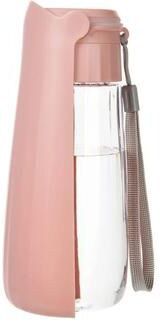 Uplifted Finds Portable Outdoor 550ml Pet Water Bottle With Integrated Bowl pink