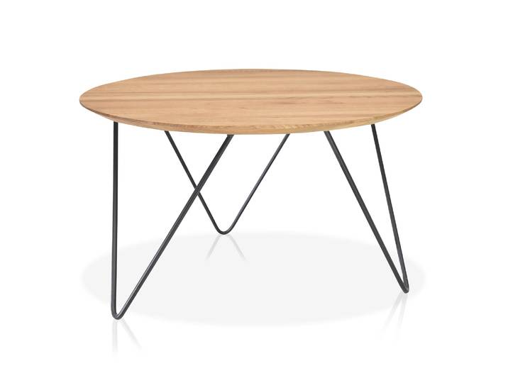 EMIR Couchtisch 60 cm, Material Massivholz / Metall, Eiche geölt