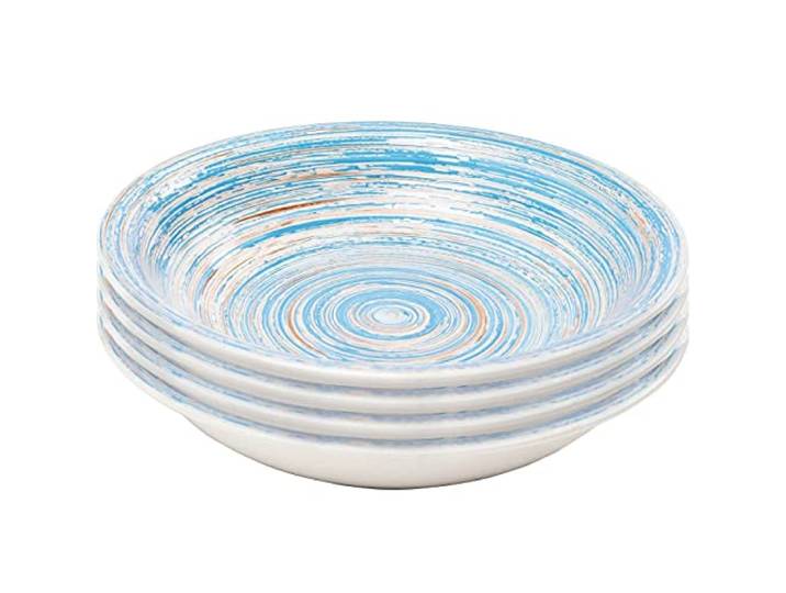 Kare Diep Bord Swirl Blue Ø21cm