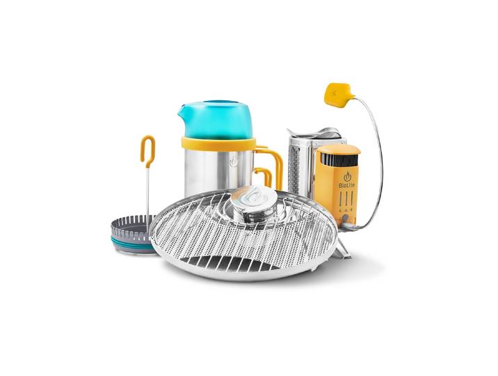 Holzkohlegrill BioLite Camping Campstove Complete Kit , gelb, B:12,7cm H:21cm, Grills, Holzkohlegrill