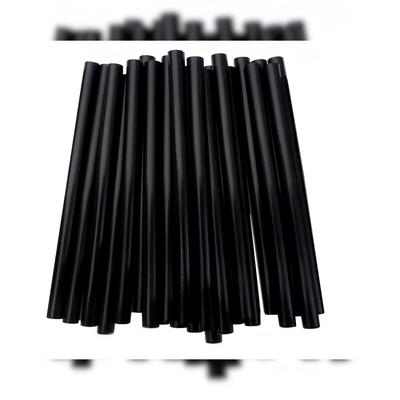 cwpack 500 MEHRWEG Cocktail Strohhalme Plastik schwarz 150*7 mm