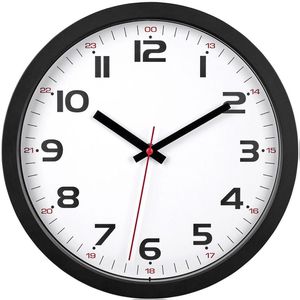 TFA Wanduhr 60.3050.01, Kunststoff, analog, Quarzuhr, Ø 30,5 cm, schwarz, lautlos