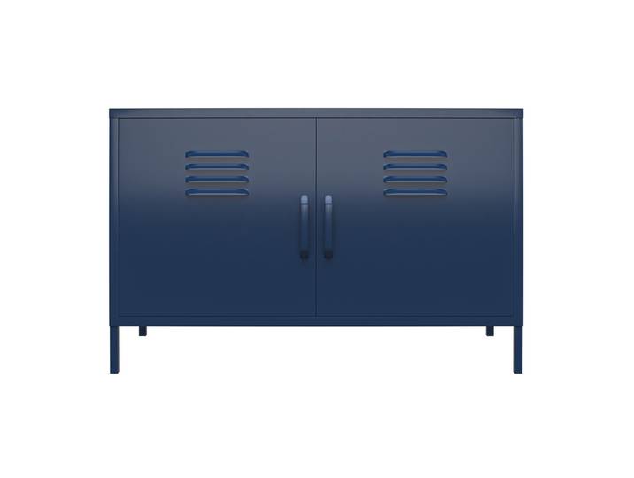 Sideboard BRADFORD Metall 63 x 98 x 39 cm Marine-Blau