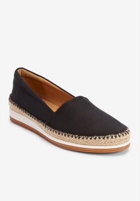 Wide Width Women's The Spencer Slip On Flat by Comfortview in Black (Size 8 W)