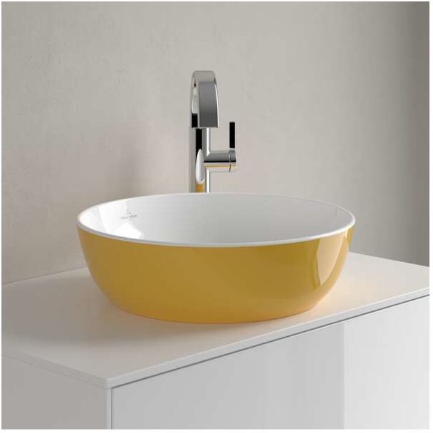 Villeroy und Boch Artis Aufsatzwaschbecken 417943BCW9 Ø 43cm, ohne Hahnloch, ohne Überlauf, Indian Summer