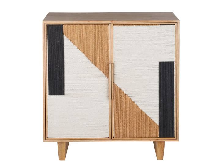 Kommode aus Mangoholz und Baumwolle