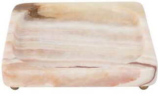 Sagebrook Home "Handcrafted Stone Marble Decorative Tray Casual Style - 1"" Ivory - 7"" x 7"" x 1"""