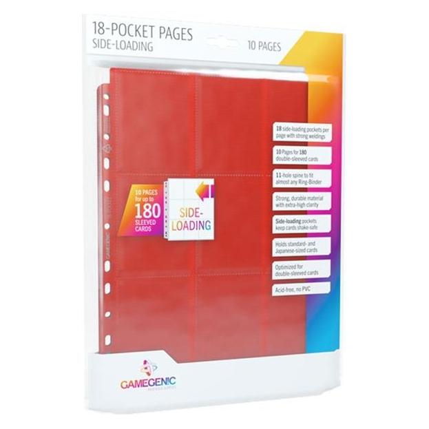 Gamegenic GGS30007 - Seiteneinschub mit 18 Taschen, 10 stk. Packung, rot (03334)