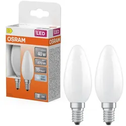 2er-Pack E14 OSRAM LED Star Classic B 40 Lampe matt 3.4W wie 40W neutralweißes Licht