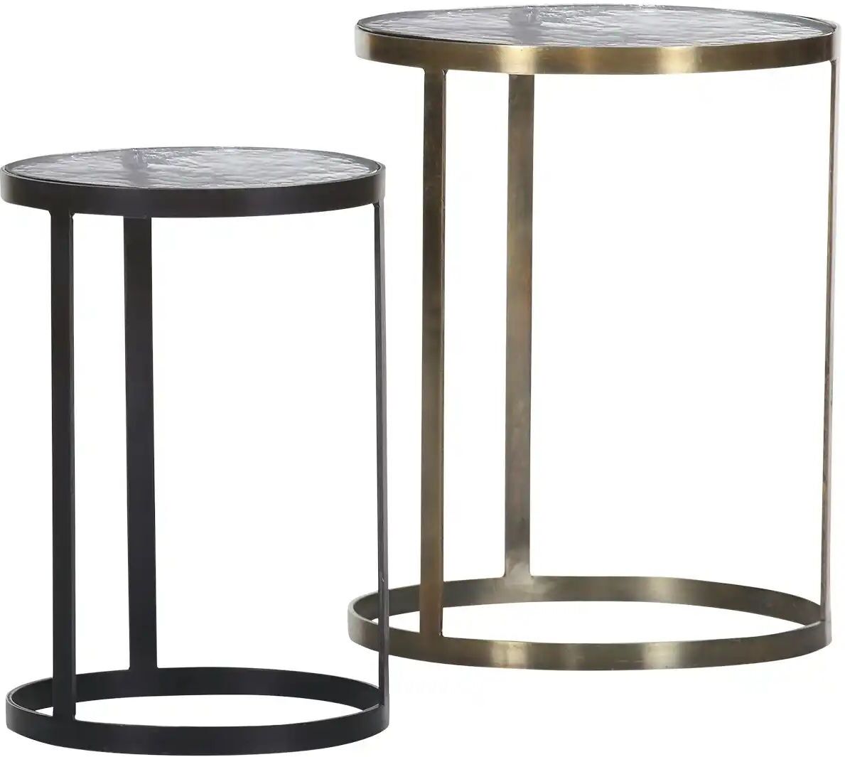 Höffner Beistelltisch 2er Set  Plaza ¦ gold