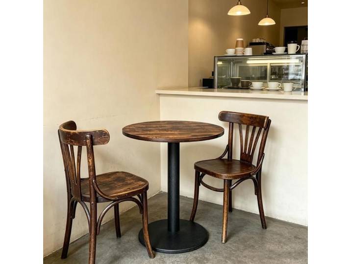 PIPIPOXER Table de bar ronde vintage table à manger Table bistrot pour café wine bar petite table est facile à déplacer 70x70x75
