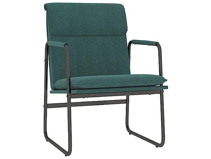 Loungesessel Dunkelgrün 55x64x80 cm Stoff Metallgestell, rutschfeste O-Beine, gepolsterte Sitzfläche, tiefe Sitzfläche, Montageanleitung