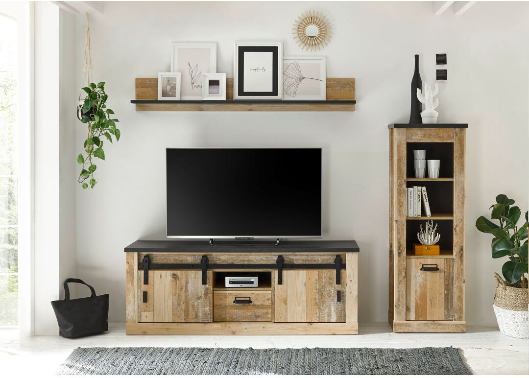 Lark Manor Jackeline TV Stand for TVs up to 32" Light Brown/Black 32"
