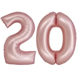 XL Folienballon roségold rosa Zahl 20