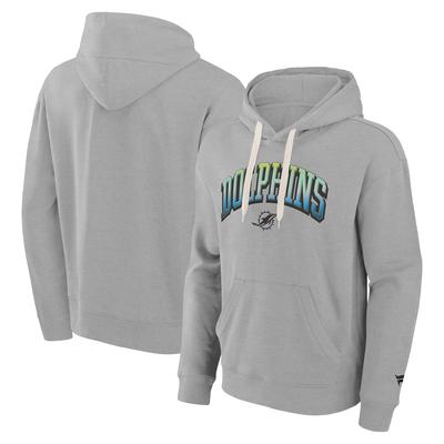 Kapuzenpullover FANATICS "Fanatics Hoodie Miami Dolphins Gradient Fleece", Herren, Gr. XL, grau, 100% Baumwolle, Pullover Kapuzenpullover
