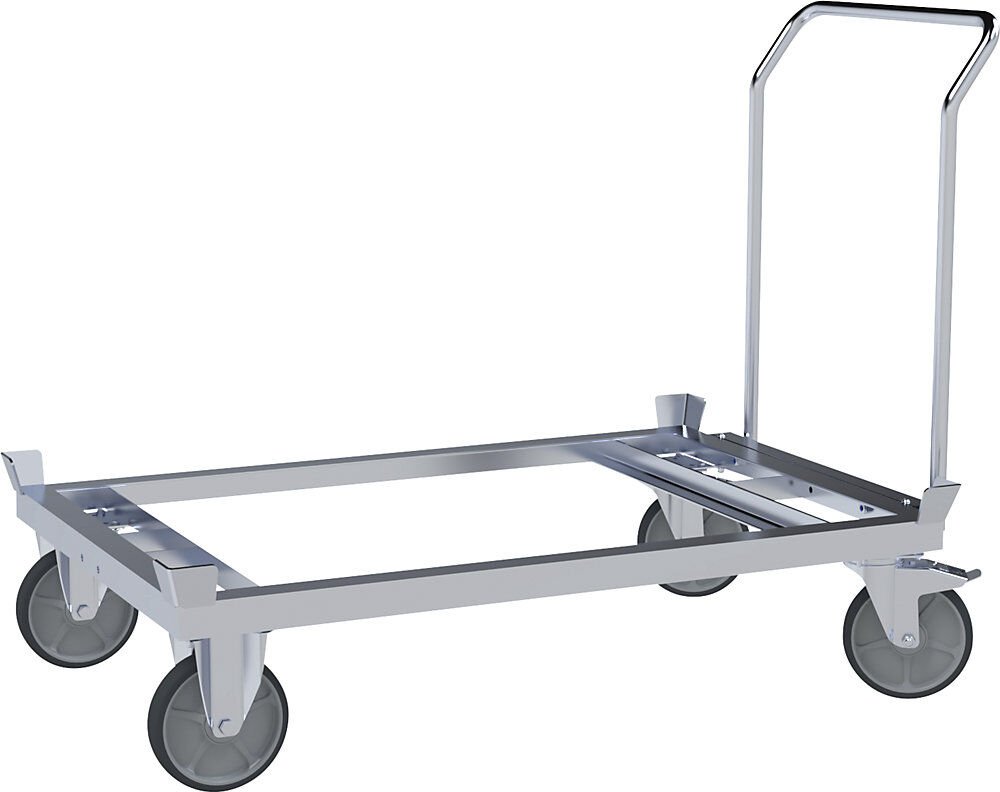 kaiserkraft Paletten-Fahrgestell, LxB 1200 x 800 mm, Tragfähigkeit 750 kg, TPE-Räder