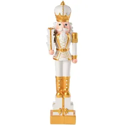 NOCE Nussknacker Dekofigur 51 cm weiß/gold