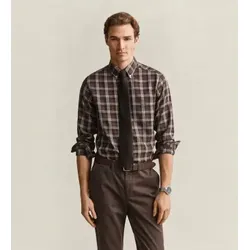 Gant für Herren. 3262020 Kariertes Hemd braun (3XL), Lässig, Klassisch, Langarm, Lyocell, Taupe