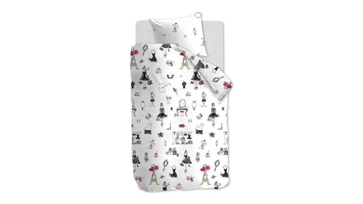 Beddinghouse Kids Paris Girl dekbedovertrek pink 140x200 cm