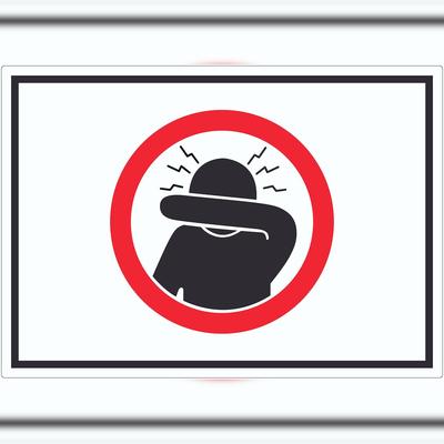HB-Druck Husten und Niesetikette beachten Symbol Aufkleber A9 (37x52mm)