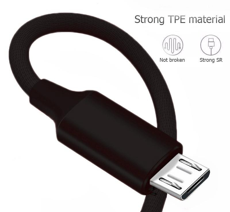 DrPhone Gold Label Gevlochten Micro USB Oplaadkabel