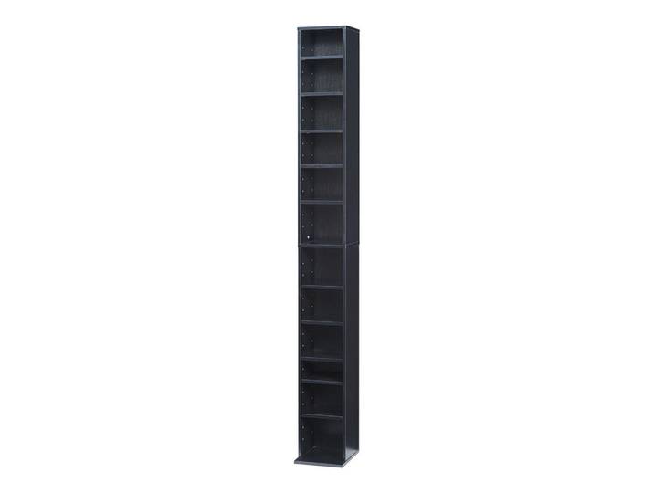 [en.casa] Cd-Regal Høyset, Schwarz, Holzwerkstoff, 20x175x20 cm, Wohnzimmer, Regal