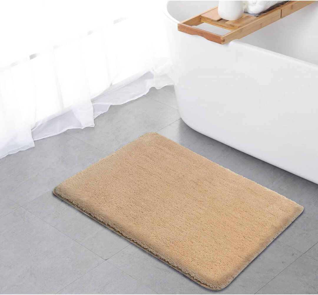 Ebern Designs Rectangle Bath Mat Creme Beige 50cm/80cm
