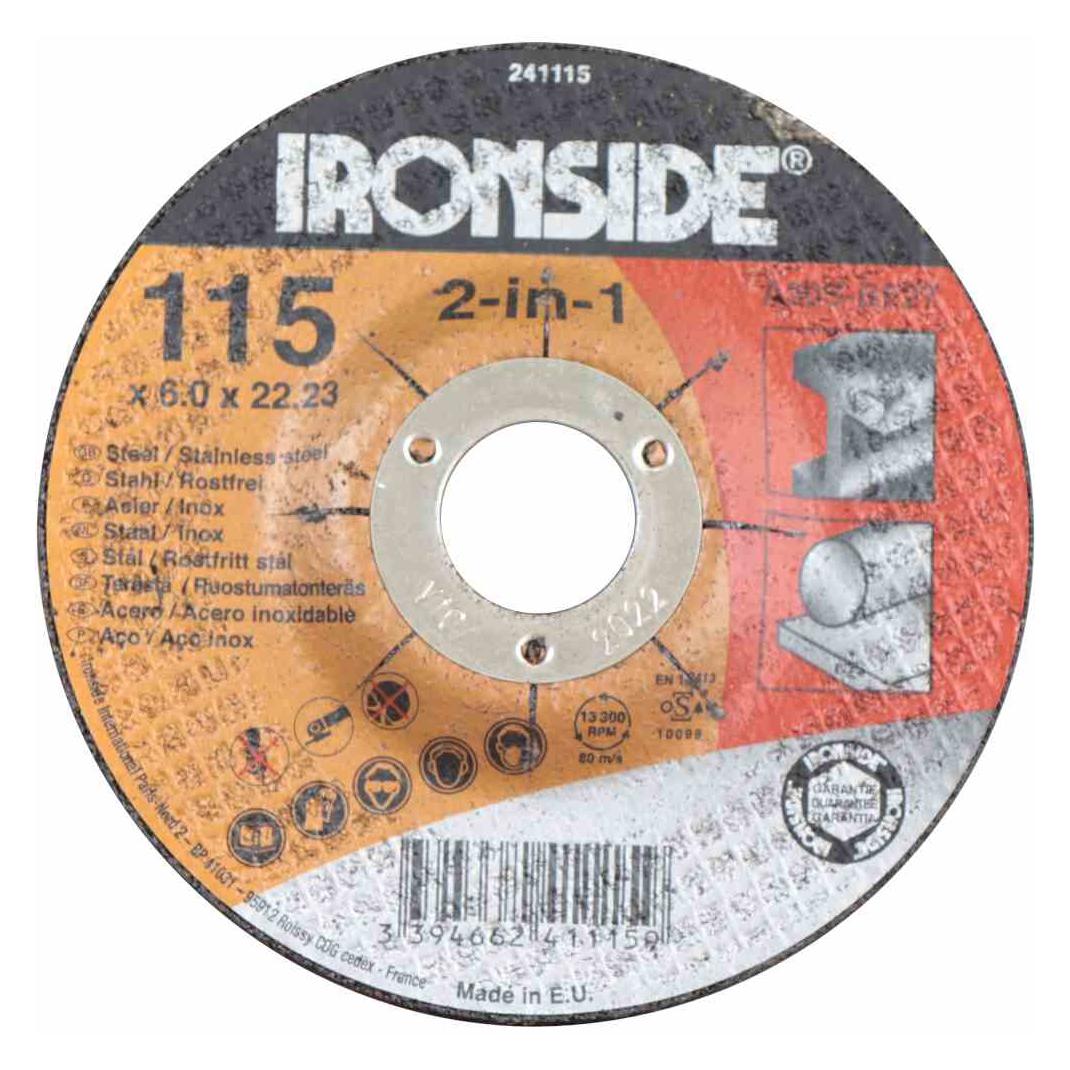 Ironside 241115 Schruppscheibe 115/6mm Metall gekröpft,Bohrung 22m (241115)