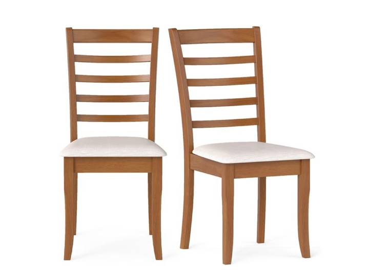 GIANTEX Ensemble de 2 Chaises de Salle à Manger-Assise Rembourrés-Dossier Haut-Pieds en Bois de Caoutchouc-Cuisine Salon- Beige